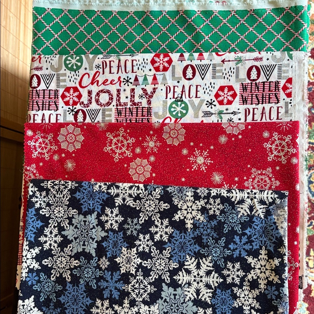 Christmas Holiday Patterned Fabrics Various yardage, colors, and patterns